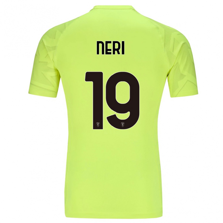 ילדים כדורגל Christian Neri #19 ירוק פלורסנט חולצת שוער 2025/26