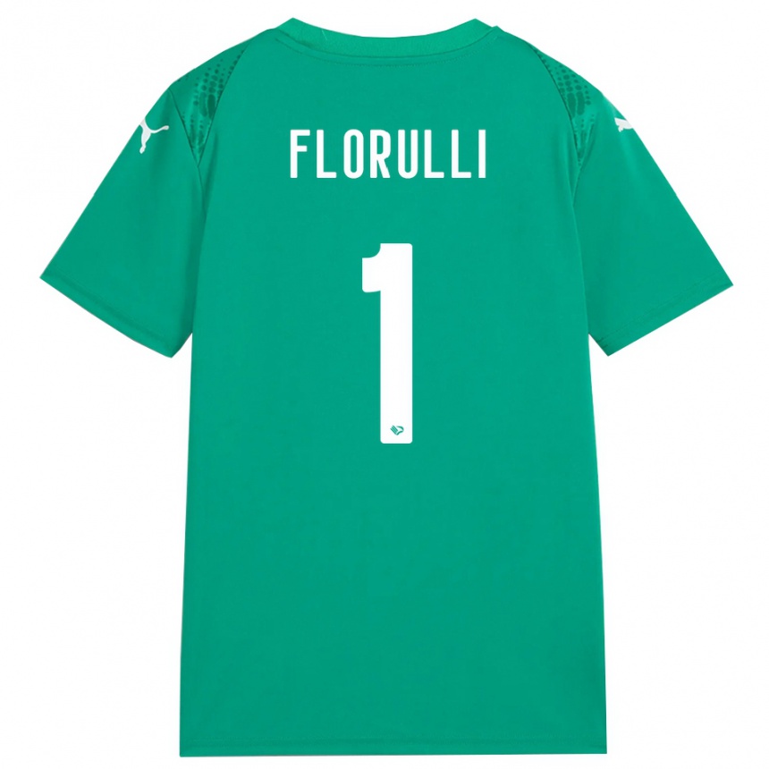 ילדים כדורגל Gerlando Florulli #1 לבן ירוק ים חולצת שוער 2025/26