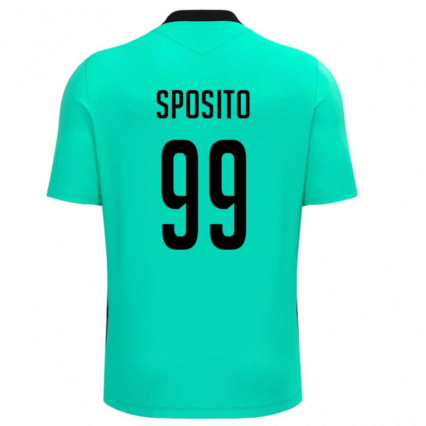 ילדים כדורגל Alex Sposito #99 שחור טורקיז חולצת שוער 2025/26