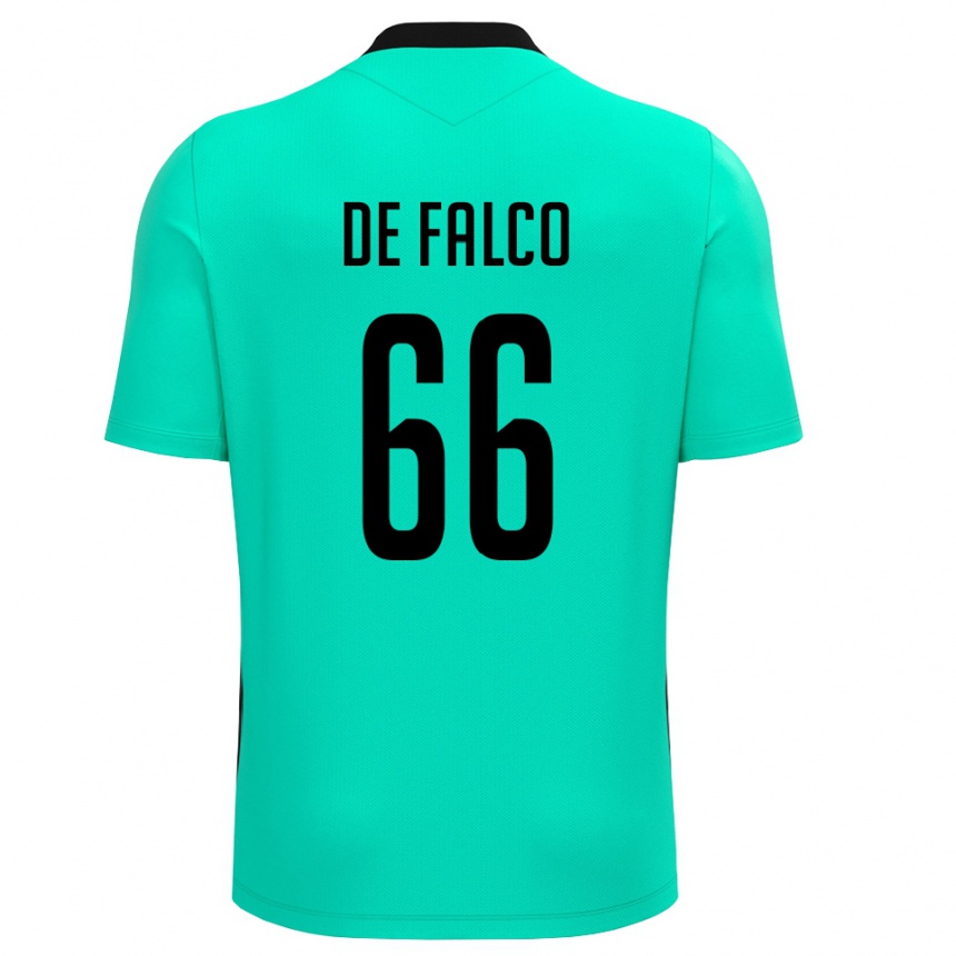 ילדים כדורגל Cristian De Falco #66 שחור טורקיז חולצת שוער 2025/26