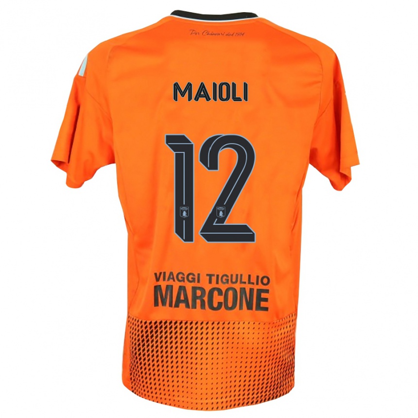 ילדים כדורגל פרנצ'סקו מאיולי #12 כחול כתום כהה חולצת שוער 2025/26