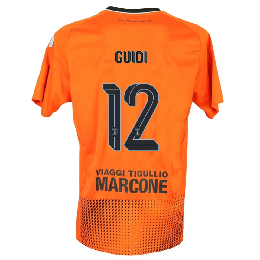 ילדים כדורגל Sasha Guidi #12 כחול כתום כהה חולצת שוער 2025/26