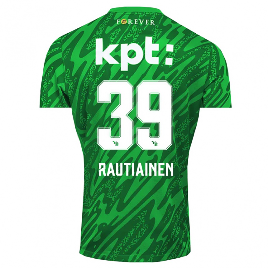 ילדים כדורגל Iina Rautiainen #39 לבן ירוק חולצת שוער 2025/26