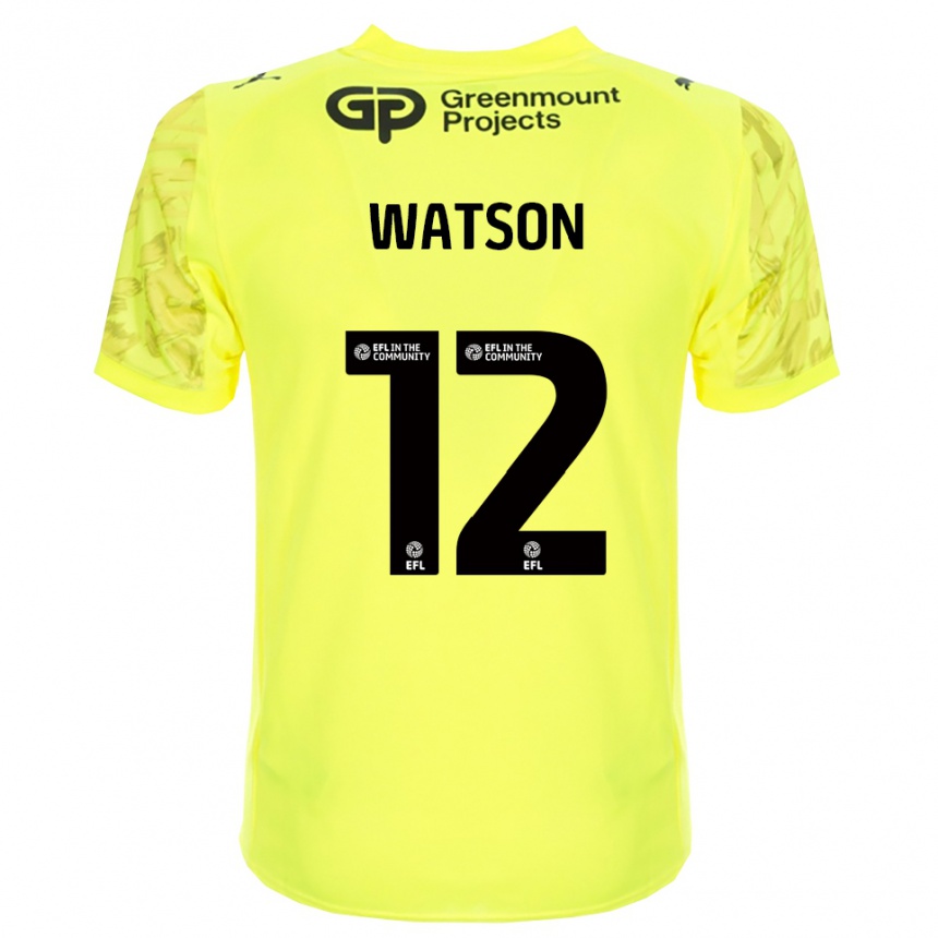 ילדים כדורגל Tom Watson #12 שחור ירוק פלורסנט חולצת שוער 2025/26