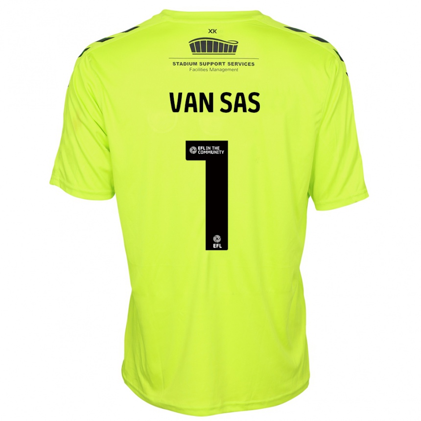 ילדים כדורגל מיקי ואן סאס #1 ירוק פלורסנט חולצת שוער 2025/26