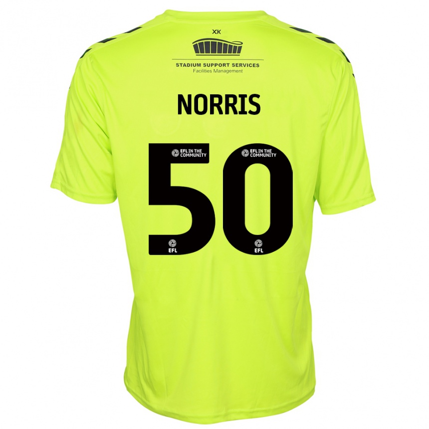 ילדים כדורגל ויל נוריס #50 ירוק פלורסנט חולצת שוער 2025/26