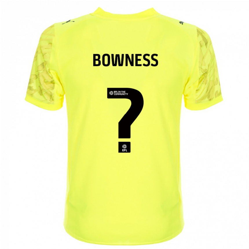 ילדים כדורגל Faye Bowness #0 שחור צהוב חולצת שוער 2025/26