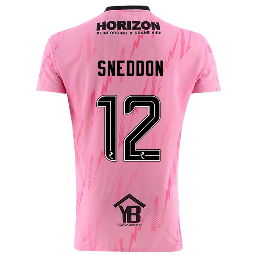 ילדים כדורגל ג'יימי סנדון #12 שחור ורוד חולצת שוער 2025/26