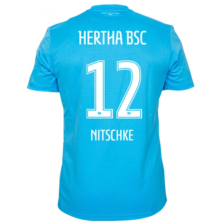 ילדים כדורגל Til Nitschke #12 כחול בהיר לבן חולצת שוער 2025/26