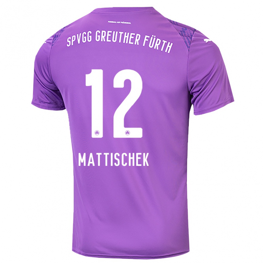 ילדים כדורגל Jakob Mattischek #12 סגול לבן חולצת שוער 2025/26