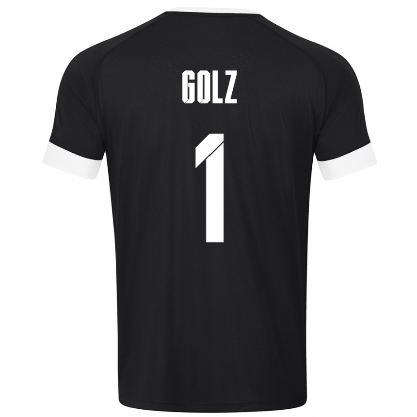 ילדים כדורגל Jakob Golz #1 שחור לבן חולצת שוער 2025/26