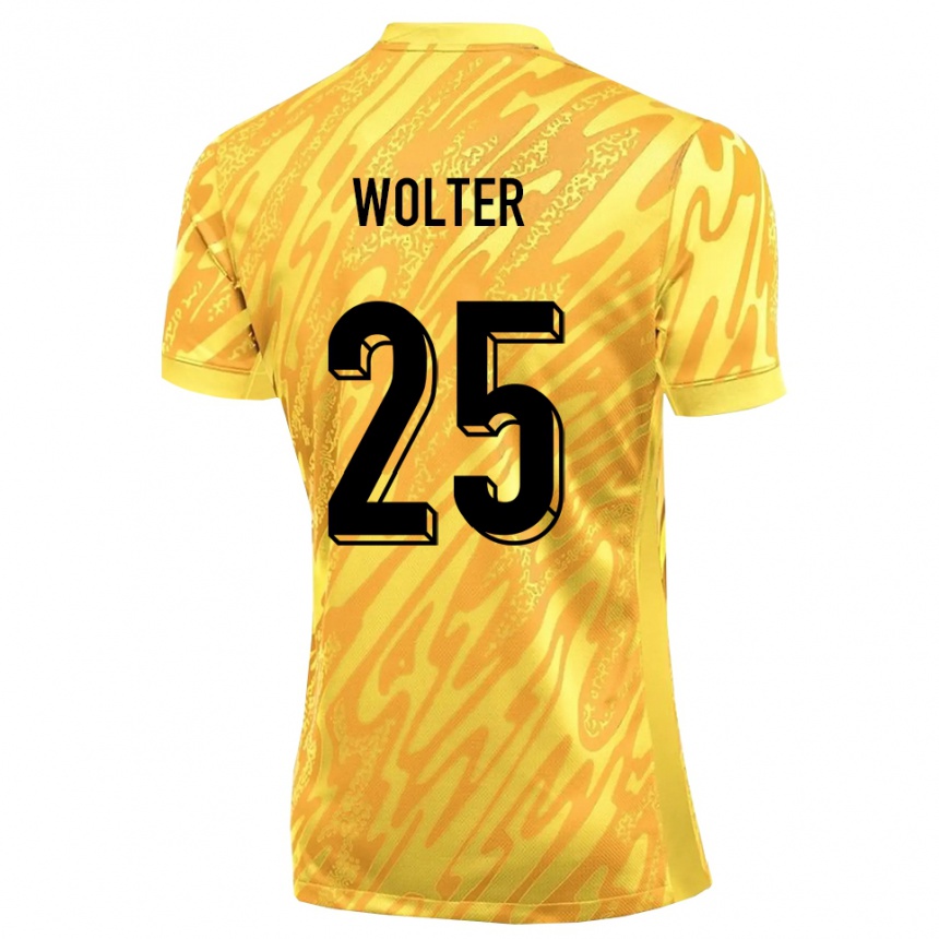 ילדים כדורגל Fynn Wolter #25 צהוב כתום חולצת שוער 2025/26