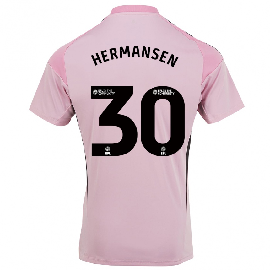 ילדים כדורגל מאדס הרמנסן #30 ורוד פריחת הדובדבן חולצת שוער 2025/26