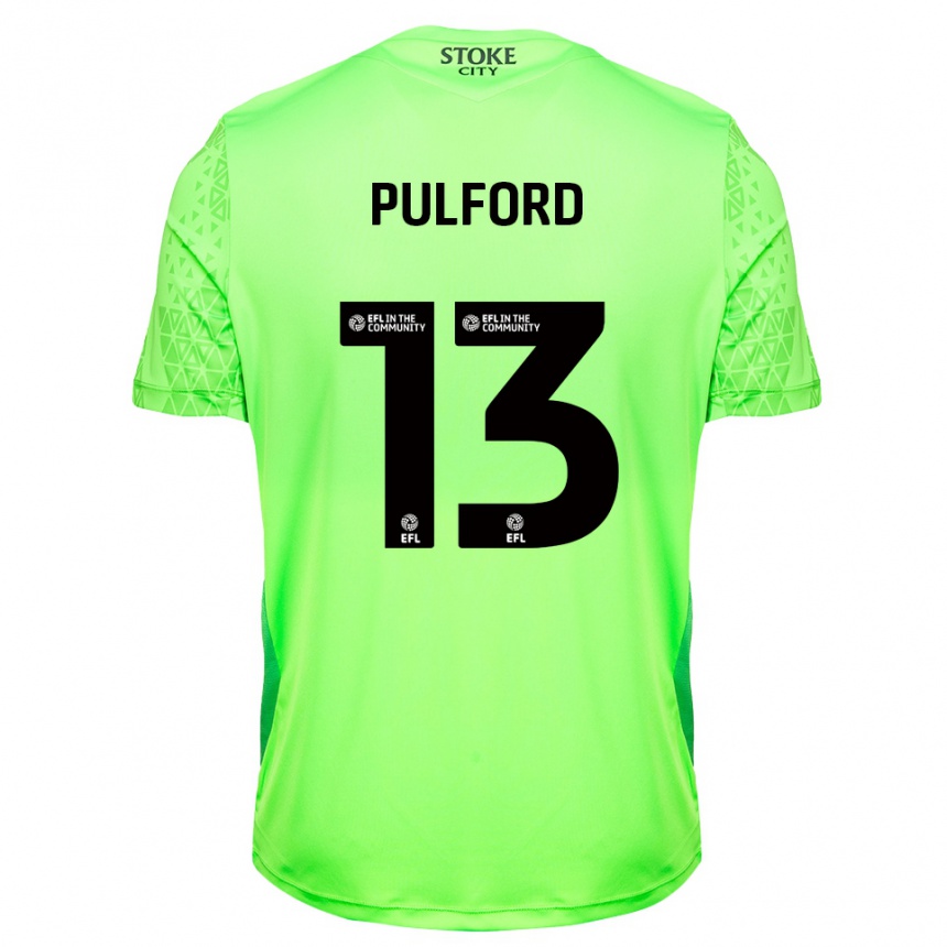 ילדים כדורגל Lucas Pulford #13 ירוק שחור חולצת שוער 2025/26