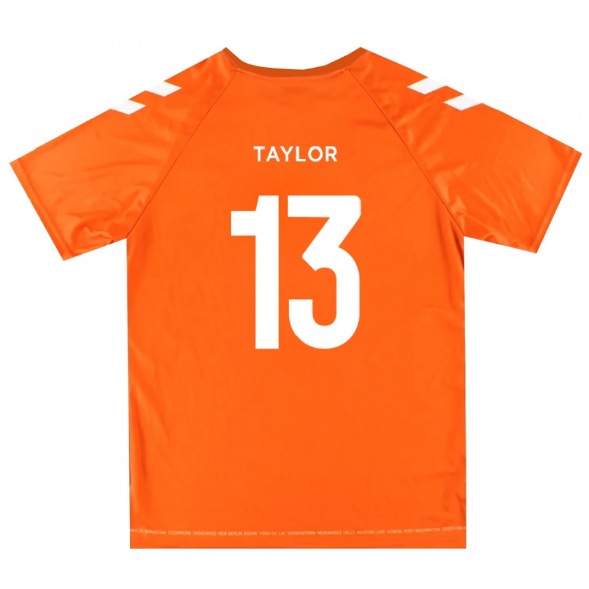 ילדים כדורגל Sam Taylor #13 לבן כתום חולצת שוער 2025/26