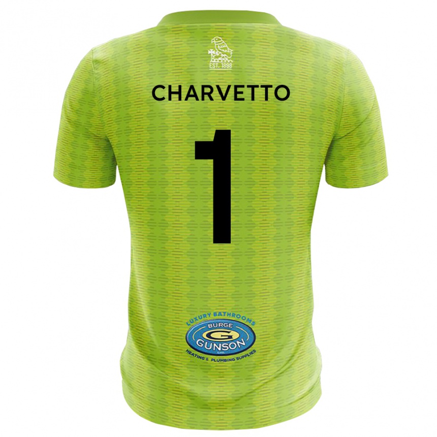 ילדים כדורגל Michael Charvetto #1 ירוק דשא חולצת שוער 2025/26