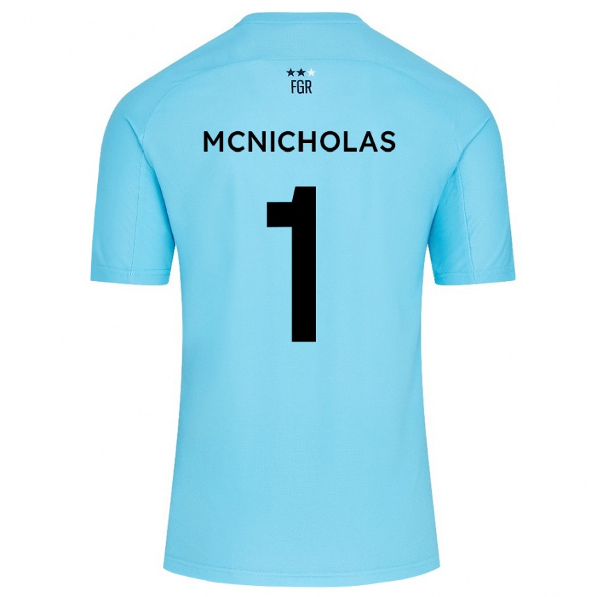 ילדים כדורגל לוק מקניקולס #1 לבן כחול שמיים חולצת שוער 2025/26