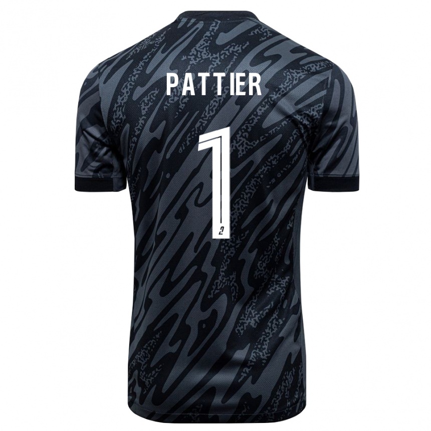 ילדים כדורגל Maxime Pattier #1 שחור אפור חולצת שוער 2025/26