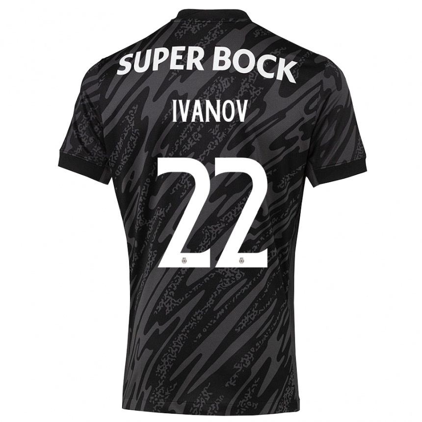 ילדים כדורגל דייוויד איבנוב #22 אפור שחור לבן חולצת שוער 2025/26