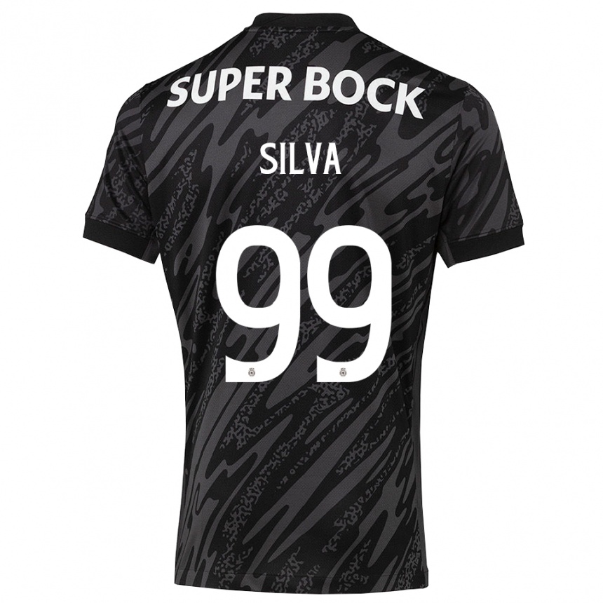 ילדים כדורגל פרנסיסקו סילבה #99 אפור שחור לבן חולצת שוער 2025/26