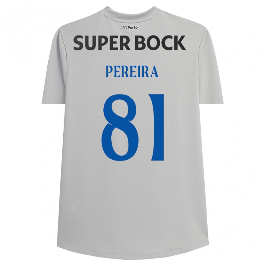 ילדים כדורגל Martim Pereira #81 אפור בהיר שחור חולצת שוער 2025/26