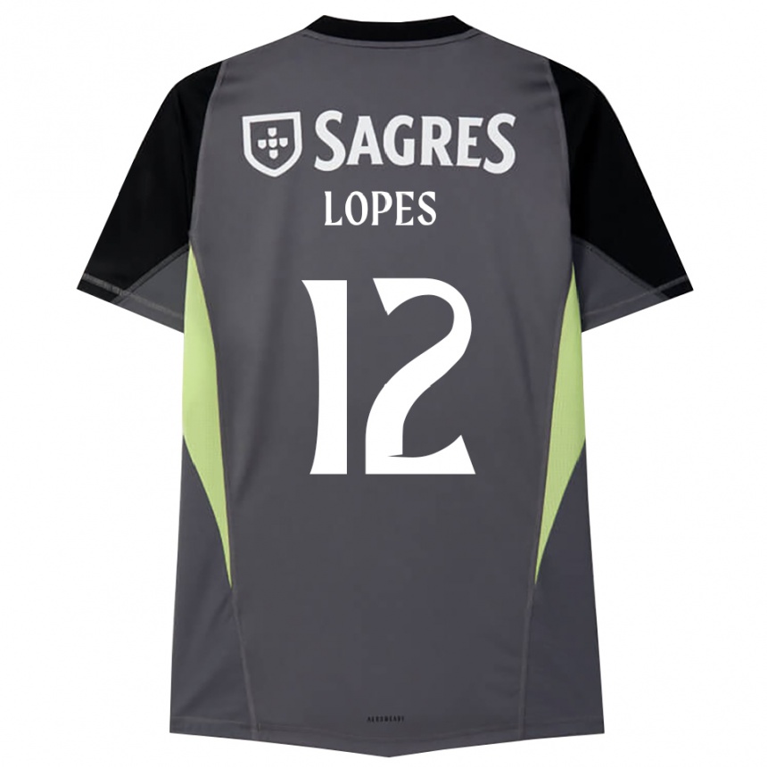 ילדים כדורגל לאונרדו דה סילבה לופס #12 אפור כהה שחור חולצת שוער 2025/26