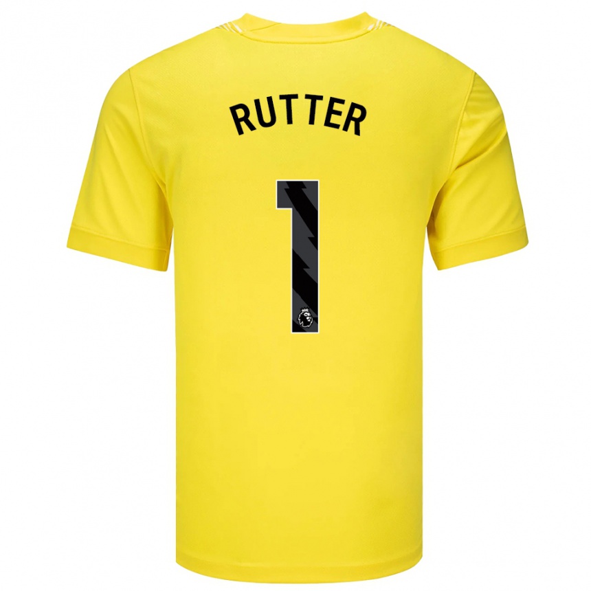 ילדים כדורגל William Rutter #1 צהוב שחור חולצת שוער 2025/26