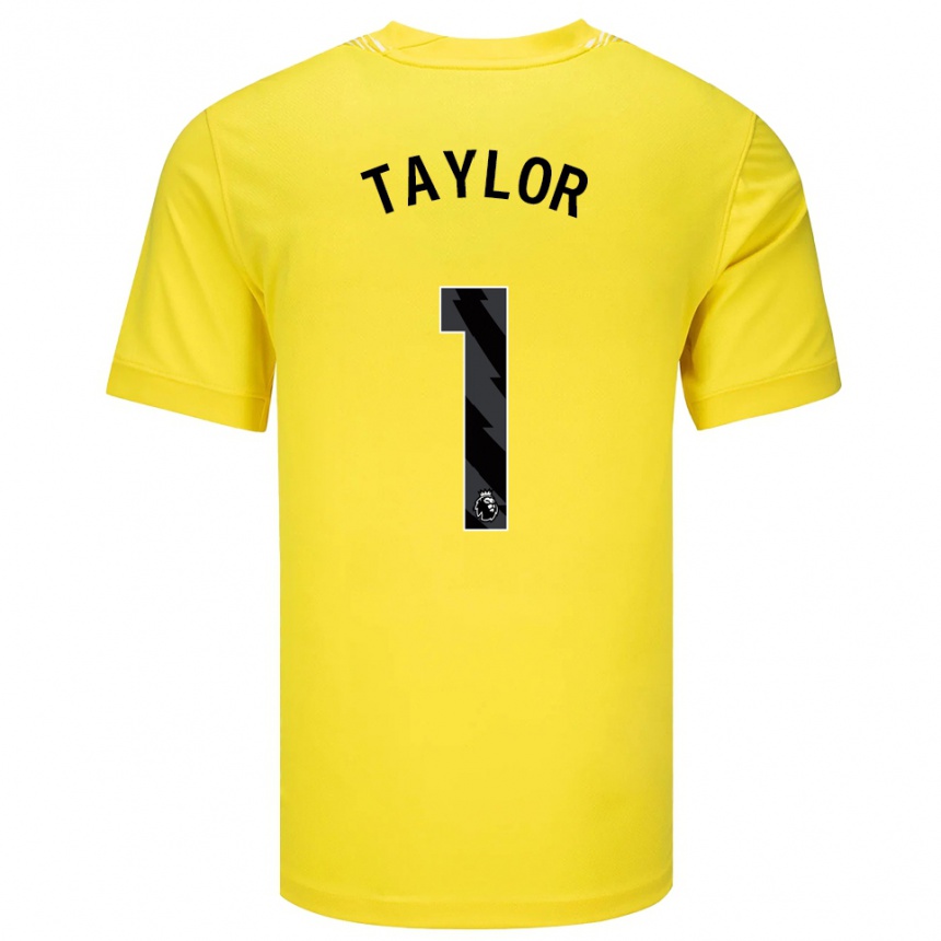 ילדים כדורגל Finley Taylor #1 צהוב שחור חולצת שוער 2025/26