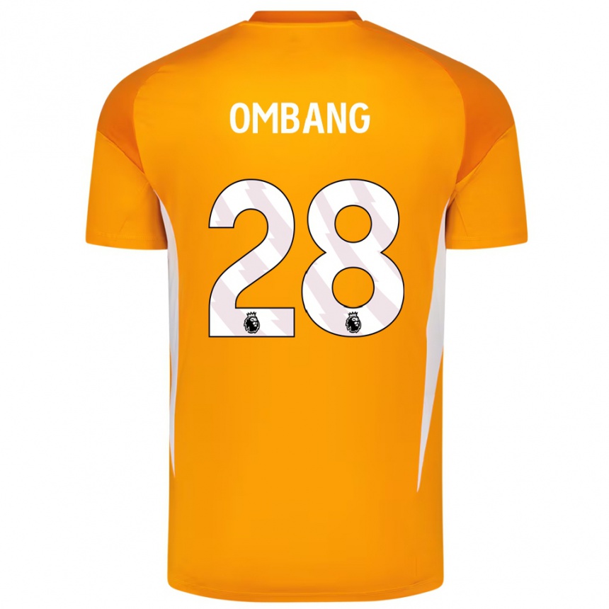 ילדים כדורגל Darryl Ombang #28 כתום לבן חולצת שוער 2025/26