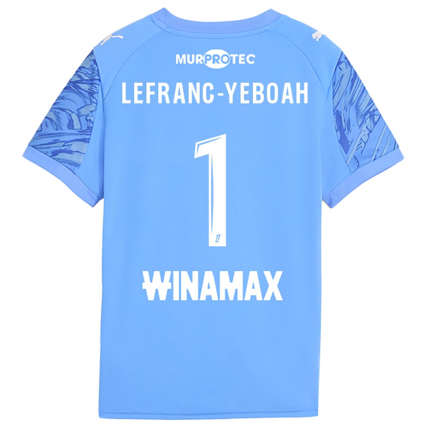 ילדים כדורגל דייבי לפרנץ-יבואה #1 כחול בהיר לבן חולצת שוער 2025/26