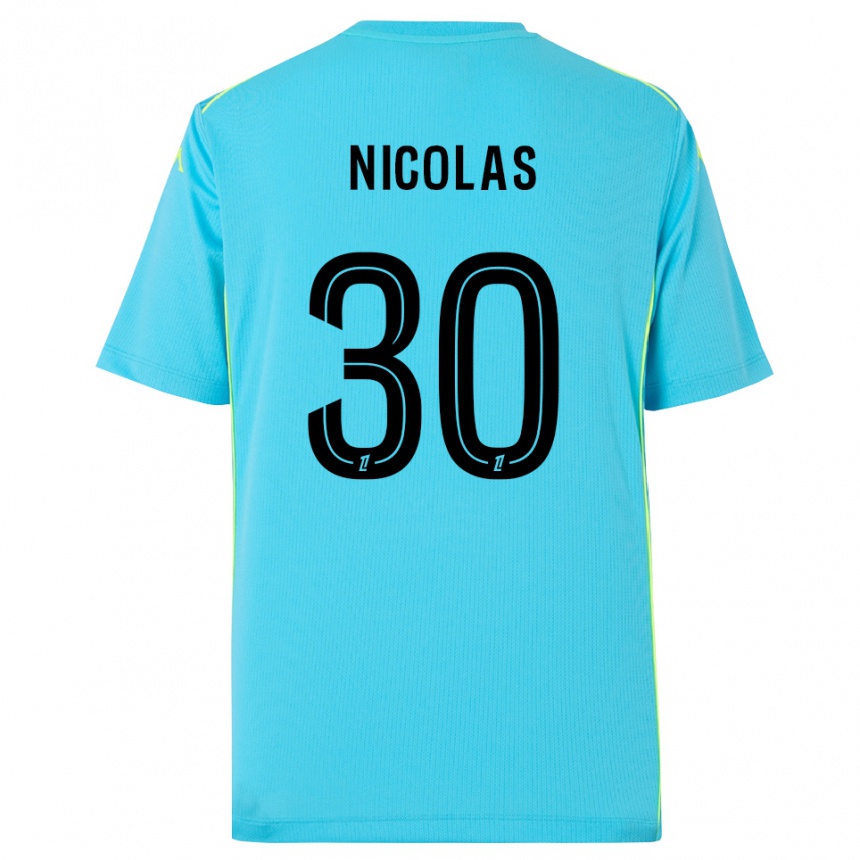 ילדים כדורגל Lina-Lou Nicolas #30 כחול שמיים שחור חולצת שוער 2025/26