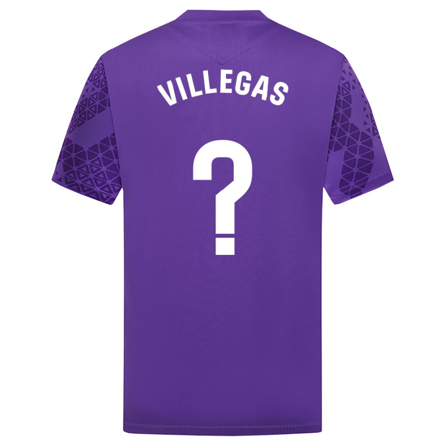 ילדים כדורגל Sergio Villegas #0 סגול לבן חולצת שוער 2025/26