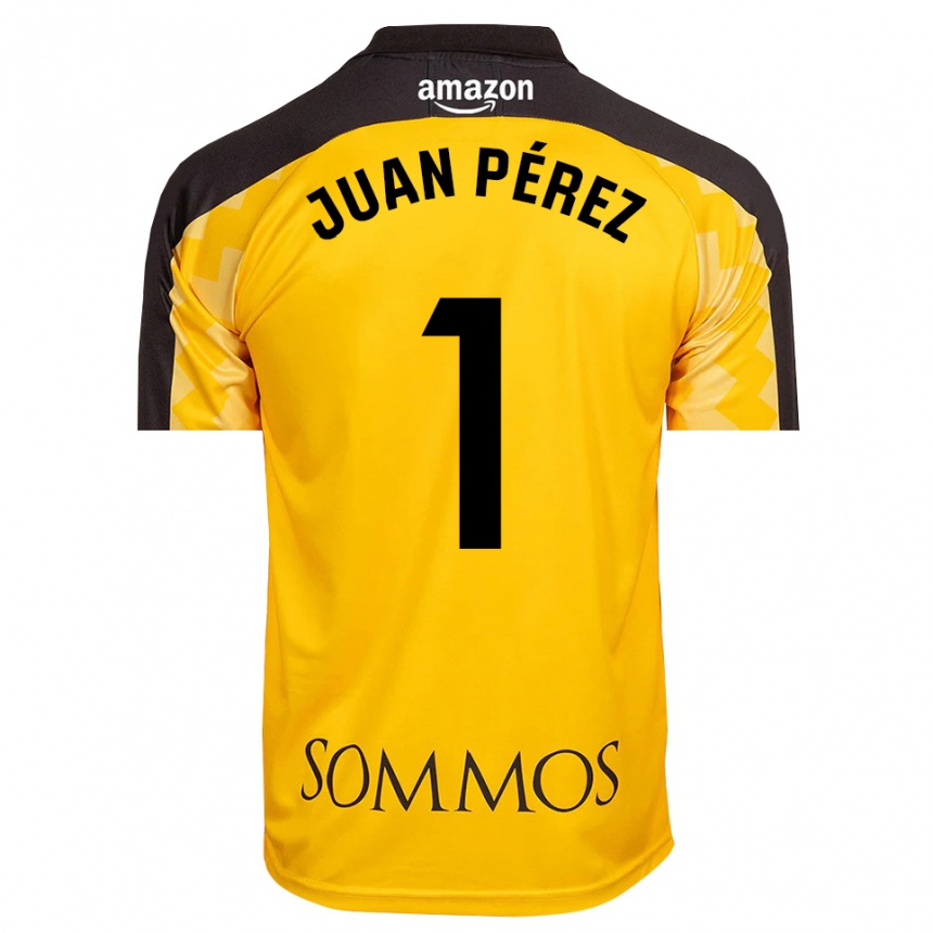 ילדים כדורגל חואן פרז #1 צהוב שחור חולצת שוער 2025/26