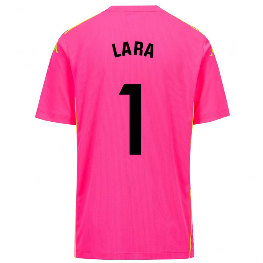 ילדים כדורגל Lara Lara De Las Heras Coello #1 ורוד עמוק שחור חולצת שוער 2025/26