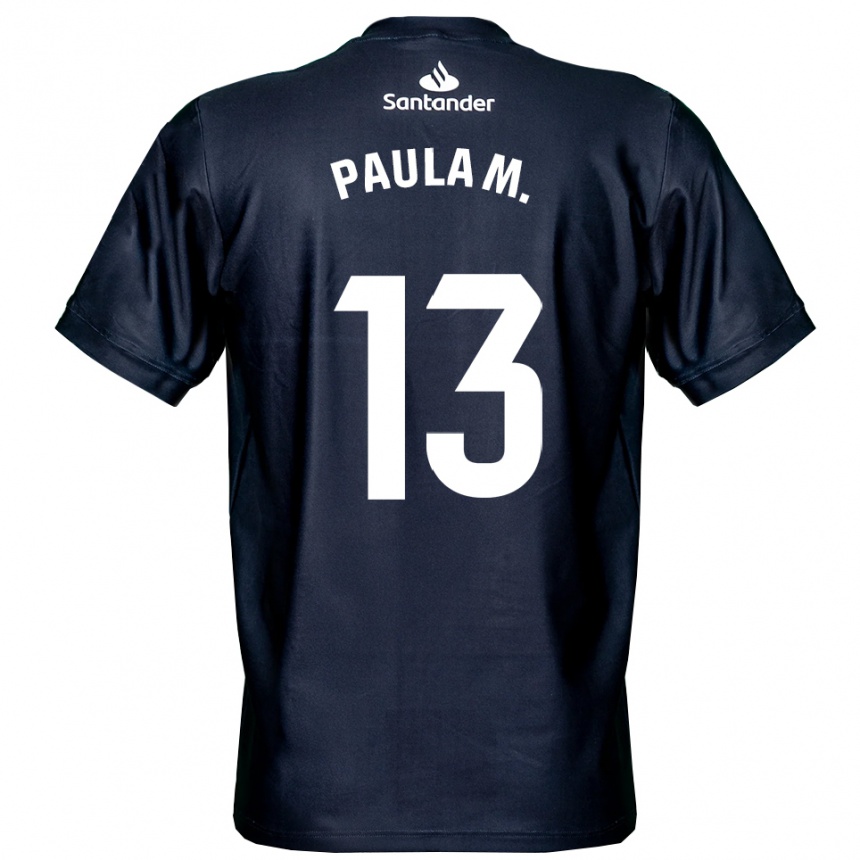 ילדים כדורגל Paula Muñoz Álvarez #13 כחול חצות לבן חולצת שוער 2025/26