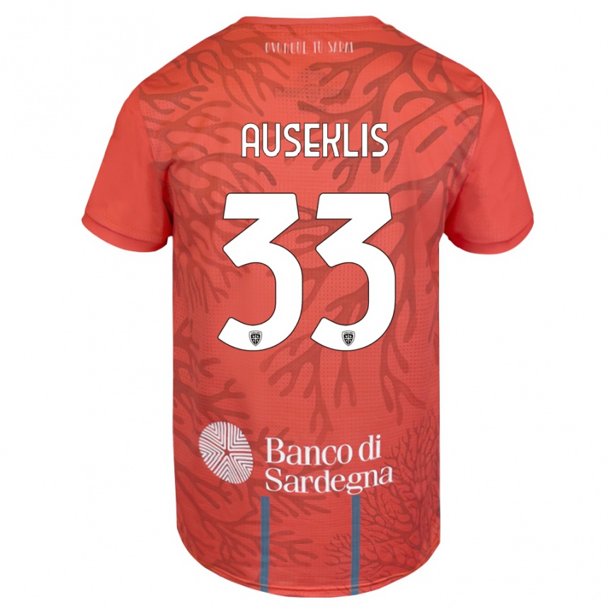 ילדים כדורגל Henrijs Auseklis #33 כתום אדום לבן חולצת שוער 2025/26