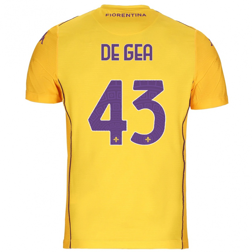 ילדים כדורגל דויד דה חאה #43 כתום צהוב סגול חולצת שוער 2025/26