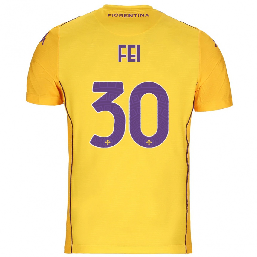 ילדים כדורגל Gianmaria Fei #30 כתום צהוב סגול חולצת שוער 2025/26