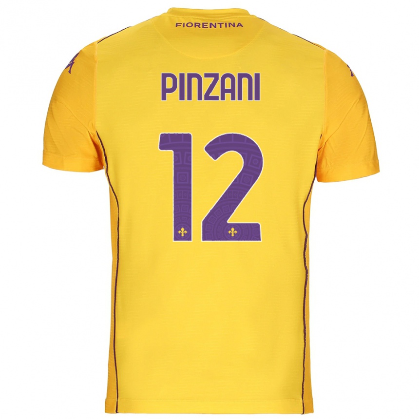 ילדים כדורגל Lorenzo Pinzani #12 כתום צהוב סגול חולצת שוער 2025/26