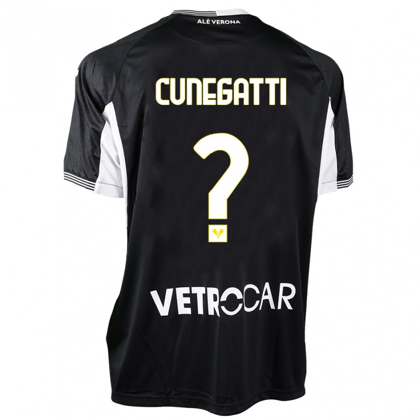 ילדים כדורגל Andrea Cunegatti #0 שחור לבן חולצת שוער 2025/26