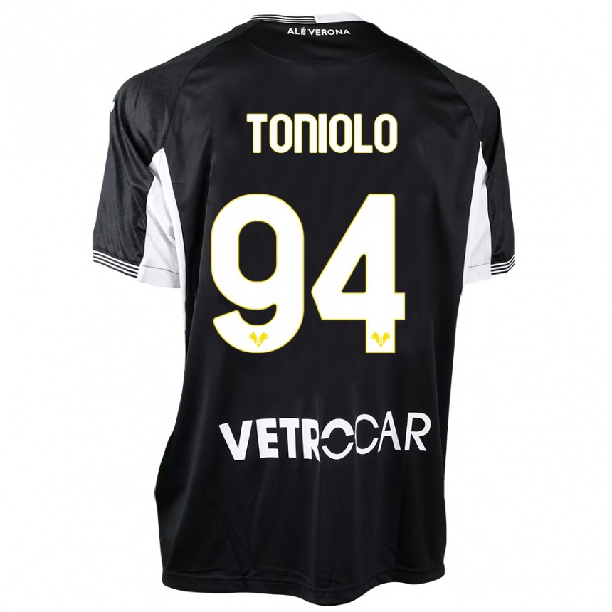 ילדים כדורגל ג׳יאקומו טוניולו #94 שחור לבן חולצת שוער 2025/26
