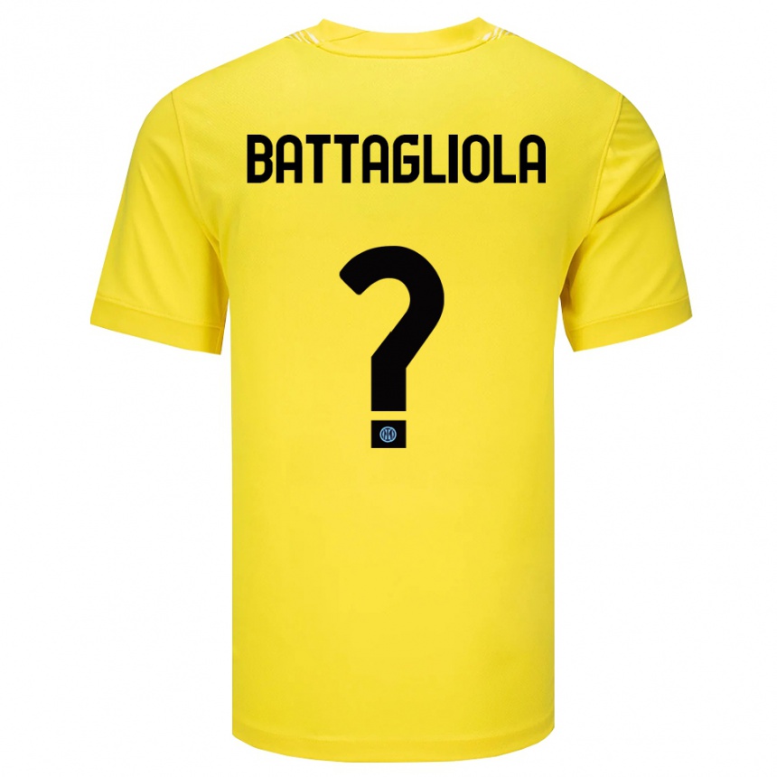 ילדים כדורגל לורנצו בטאליה #0 צהוב בהיר שחור חולצת שוער 2025/26