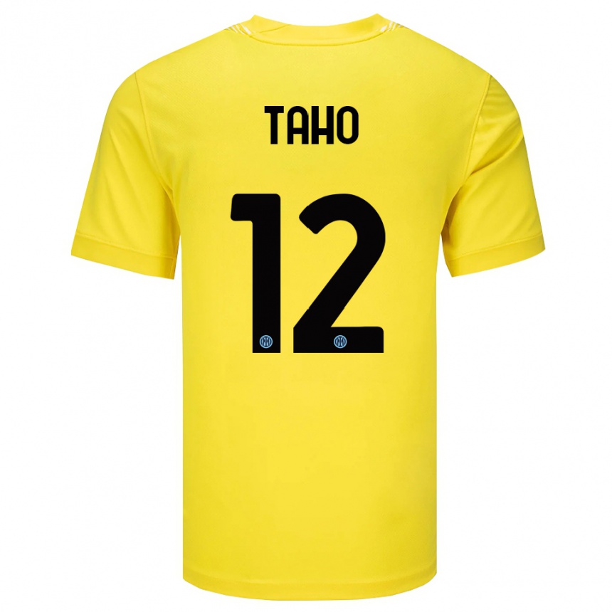 ילדים כדורגל אליין טאהו #12 צהוב בהיר שחור חולצת שוער 2025/26