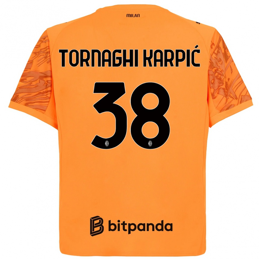 ילדים כדורגל Lavinia Tornaghi Karpić #38 כתום צהוב שחור חולצת שוער 2025/26