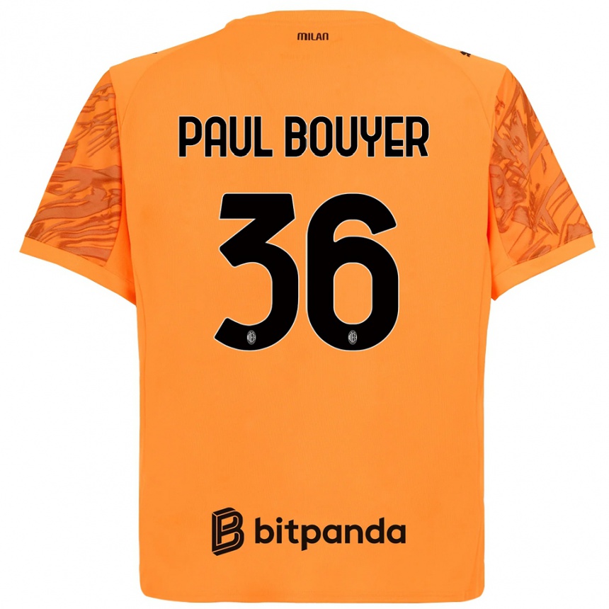 ילדים כדורגל Léo Paul Bouyer #36 כתום צהוב שחור חולצת שוער 2025/26