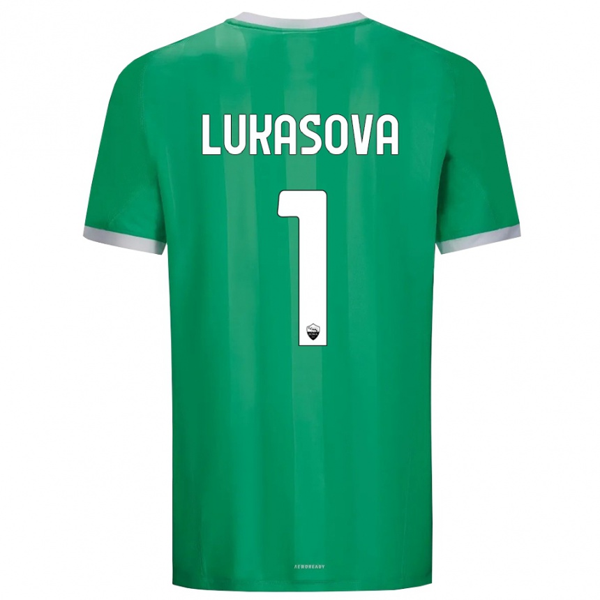 ילדים כדורגל Olivie Lukášová #1 ירוק לבן חולצת שוער 2025/26