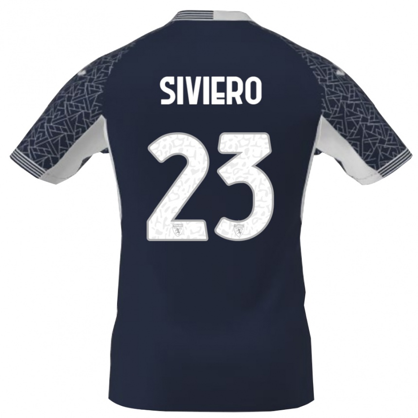 ילדים כדורגל Lapo Siviero #23 כחול שחור לבן חולצת שוער 2025/26