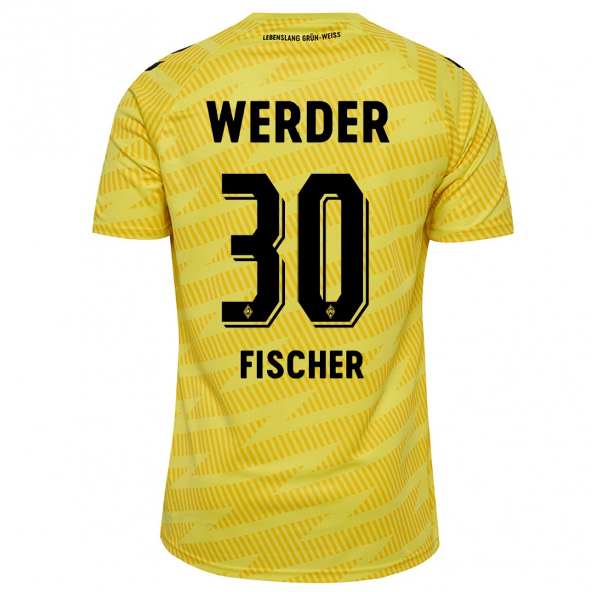 ילדים כדורגל Vanessa Fischer #30 שחור צהוב חולצת שוער 2025/26