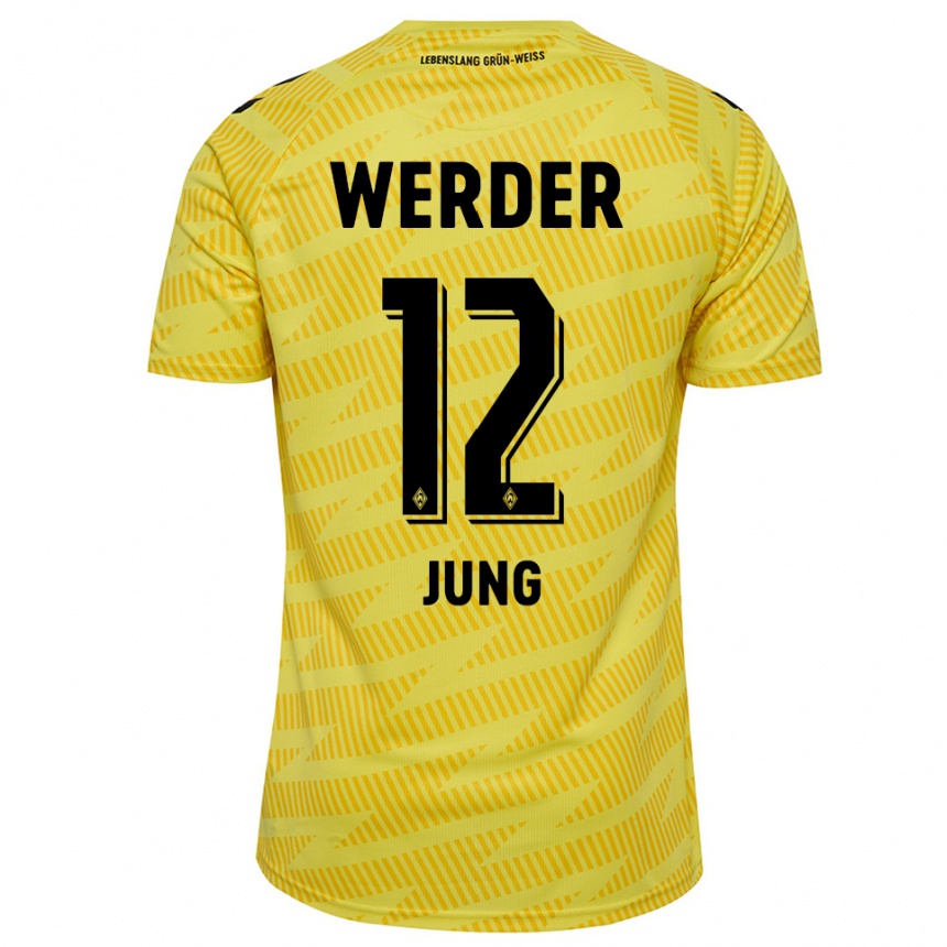ילדים כדורגל Hugo Jung #12 שחור צהוב חולצת שוער 2025/26