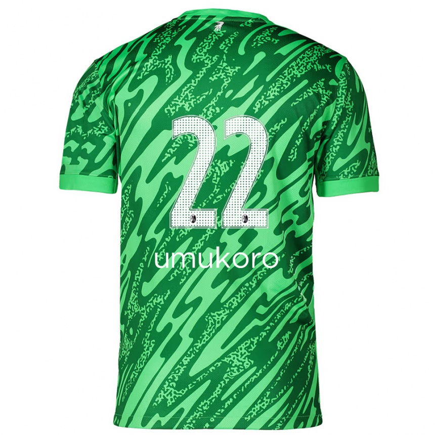 ילדים כדורגל Jayden Umukoro #22 ירוק לבן חולצת שוער 2025/26